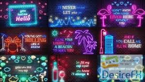 Download Videohive Neon Lyrics Template 23555778 Desirefx Com In 2020 After Effects Templates After Effects Intro Templates