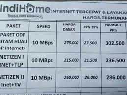 Rp 590.000 (belum ppn 10%) Wifi Indihome Malang