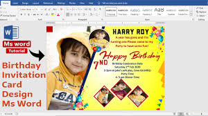All these free greeting card software feature plenty of backgrounds and standard drawing shapes to simplify the process of creating such a card. Ms Word Tutorial Birthday Invitation Card Design In Ms Word Ready To Print Youtube