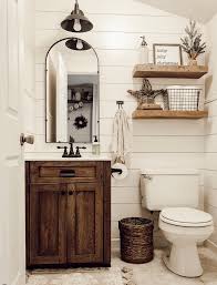 Farmhouse Bathroom Focuses On The Functional And Practical Use Of Furniture Toilet S In 2020 Bathroom Design Small Rustic Bathroom Designs Small Bathroom Remodel
