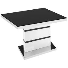 Black Glass High Gloss White End Lamp Small Side Coffee Table Ebay