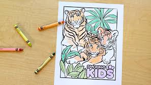 San diego zoo animals coloring pages & activities. Coloring Page Tiger Family San Diego Zoo Kids