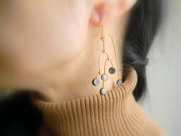 Art Deco Mobile Earrings Modern Art Earrings Geometric Etsy Kinetic Earrings Art Earrings Modern Earrings