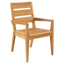 Outdoor wood dining chairs have to be extra durable. Kingsley Bate Algarve Modern Classic Teak Outdoor Dining Arm Chair In 2021 Elegant Outdoor Furniture Teak Dining Chairs Patio Dining Chairs