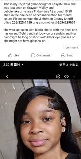 PLEASE HELP Lisa Sandifer Grant FIND HER GRAND DAUGHTER Kaliyah Shaw WE ARE  ASKING IF YOU SEE SOMETHING SAY SOMETHING. This is real let's help her get  back home safely in Jesus