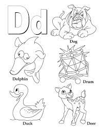Letter d coloring pages twisty noodle. D Dog Dolphin Drum Duck Deer Alphabet Coloring Pages Book Letters Letter D Worksheet
