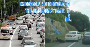 90.motor vehicle users to be insured against third party risks. Emergency Lane Traffic Accident Of Car Knocking Into Motorcyclist