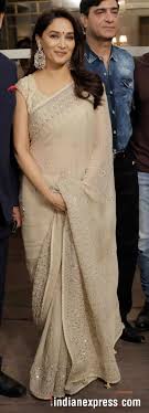 Madhuri Dixits lovely Anita Dongre sari will inspire you to go for nude  ethnic wear | Fashion News - The Indian Express