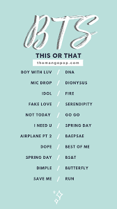 Bts Song This Or That Kpop Instagram Story Template Kutipan Objek Gambar Papan