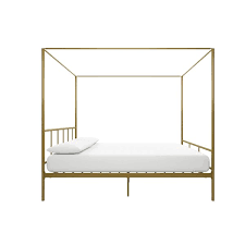 This modern bed canopy bed frame is perfect for a boho room. Novogratz Marion Canopy Bed Full 73 In X 56 In X 77 In Gold 4195229n Rona