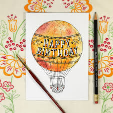 Who doesn't love receiving handmade happy mail these days? Watercolor Hot Air Balloon Birthday Card Printable The Postman S Knock