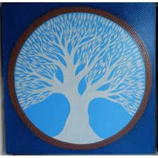 Lukisan Abstrak Teknik Dot Motif Pohon Biru Panjang 70 Cm Lebar 70 Cm Bahan Kanfas Cat Vynilex Lukisan Ini Menggunakan Tekni Abstrak Pelukis Seniman