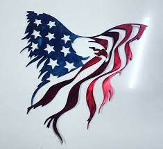 Eagle American Flag Metal Art Made From Aluminum Etsy American Flag Metal Art Metal Tree Wall Art American Flag Art