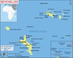 Französisch seychelles , veraltet séchelles geschrieben; Seychelles Map