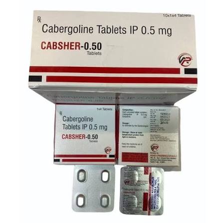 cabsher 0.5 mg tablet at ₹ 410/box | Cabergoline Tablet in Nagpur | ID: 2855285009188