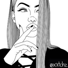 Black And White Woman Drawing Outlined Girl Drawing Love Colorful Blue Blackandwhite White Girl Drawing Sketches Hipster Girl Drawing Teenage Girl Drawing