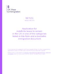 When indefinite leave is granted to persons outside the united kingdom. Fillable Online Application For Indefinite Leave To Remain In The Uk In Fax Email Print Pdffiller