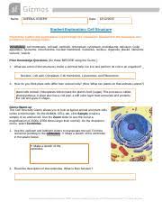 Cell Struc Name Parmis Keyhanzad Date Student Exploration Cell Structure Directions Follow The Instructions To Go Through The Simulation Respond Course Hero