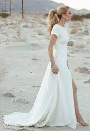 Off White Prom Dress Open Back Prom Dress Short Sleeve Prom Dress Cheap Bridesmaid Dress On Sale Simple Beach Wedding Dress Eveni Ae91 Simple Wedding Dress Casual Casual Wedding Dress Short Sleeve