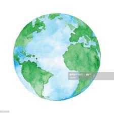 Vector Illustration Of Watercolor Painting Earth Illustration Earth Drawings Planet Drawing