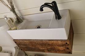 Remodelaholic Reclaimed Wood Floating Vanity Ikea Sinks Floating Vanity Small Bathroom Sinks
