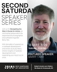 Just Announced: September's Second Saturday Speaker Series! Join us for  Navigating the Web: a Guide for Artists, an informative presentation by  experimental photographer, software engineer and NNHAA Board Member Barry  Tarr. With