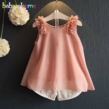 Summer Fashion Toddler Girls Outfits Children Clothing Sets Chiffon Loose Sleeveless Top Shorts 2 Toddler Designer Clothes Girl Outfits Toddler Summer Fashion