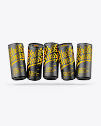Download Five Matte Cans Mockup In Can Mockups On Yellow Images Object Mockups PSD Mockup Templates