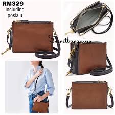 Women's black fossil handbag, wicker/ straw. Fossil Campbell Crossbody Brown Shopee Malaysia