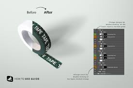 Download Themed Washi Tape Roll Mockup Designertale