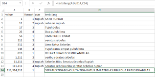 Rumus Fungsi Terbilang Excel
