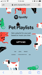 The audio streaming site has launched a range of algorithmically curated dedicated pet playlists for subscribers and a new podcast aimed at soothing dogs left home alone. Spotify Pet Playlists Mobile Report