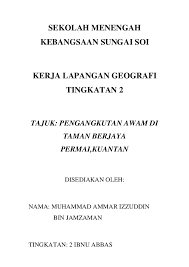 Saya memilih tajuk ini kerana kebanyakan penduduk di sini. Doc Kerja Khusus Geografi F Muhamad Amiruddin Academia Edu