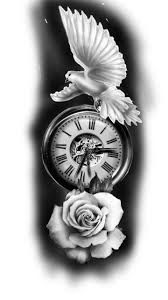Pin By Paul Vidaurri On Projeto Tattoo Clock And Rose Tattoo Rose Tattoos For Men Time Piece Tattoo