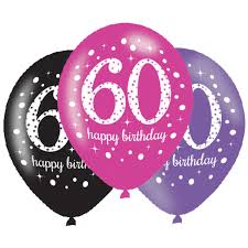 Ballonnen 60 Jaar Happy Birthday Pink Paars En Zwart Feestbazaar Nl