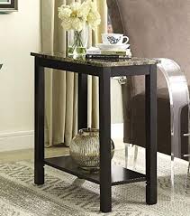 Chairside End Table Narrow Sofa Couchside Tv Coffee Accent Table Espresso Brown Modern Furniture With Storage Shelf F Living Room Bedroom Furniture Narrow Sofa