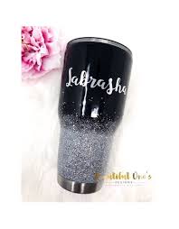 Black And Silver Ombre Tumbler This Listing Is For One Stainless Steel Tumbler That Is Hand Dipped In A Black And Silver Ombre Glitter Black To Silver Ombre Stainless Steel Tumblers Tumbler