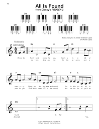 All Is Found From Disney S Frozen 2 Sheet Music Evan Rachel Wood Super Easy Piano Piano Music Easy Piano Sheet Music Free Keyboard Sheet Music