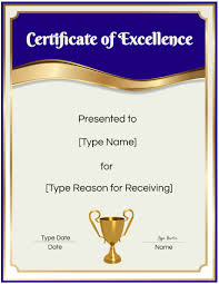 Check spelling or type a new query. Free Certificate Of Excellence Editable And Printable