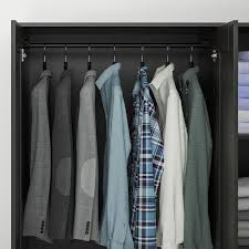 Ikea armoire with two hanging organizers used for toy and game storage. Brimnes Wardrobe With 3 Doors Black 46x74 3 4 Ikea