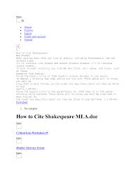 If the lines are not numbered, include the page number instead. How To Cite Shakespeare Mla