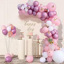 118pcs Butterfly Baby Shower Decorations Pink Purple Mauve And Rose Gold Balloons Arch Garland Kit Girls Birthday Party Decor Ballons Accessories Aliexpress