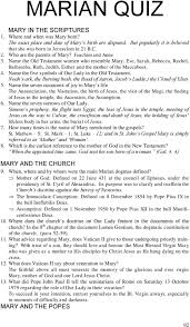 Put a new spin on birthday party games with a trivia game for the guest of honor where you ask your other guests how well they know the birthday boy or girl. Marian Quiz Mary And The Church Pdf Free Download