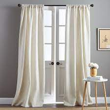 Positano Pole Top Natural Window Curtains Curtains Panel Curtains Neutral Curtains