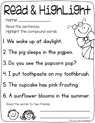 Read The Sentences Highlight The Compound Words Read The Compound Words To Two Friends Compound Words Compound Words Anchor Chart Compound Words Activities
