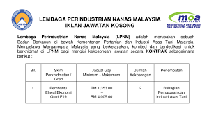 Only candidates can apply for this job. Jawatan Kosong Di Lembaga Perindustrian Nanas Malaysia Kelayakan Spm Ejawatankini Com