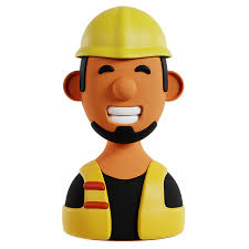 Construction Worker Avatar 3D Icon