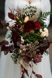Burgundy Marsala Oxblood Bush Fall Bridal Bouquet With Pampas Grass Kale Peonies R Bridal Bouquet Fall Fall Bridal Bouquet October Bridal Bouquet Peonies