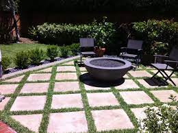 See cut patio block for detailed instructions. Outdoor Fire Pit With Concrete Grass Pavers Modern Patio Orange County By California Landscape Construction Houzz