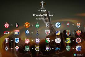 The uefa europa league's round of 32 first leg ties are scheduled for thursday 18 february, 2021, while second leg encounters will take place on thursday 25 february, 2021. 2016 2017 Europa League Round Of 32 Draw Sofascore News